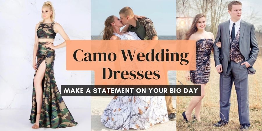 make a statment on your big day with these camo wedding dresses