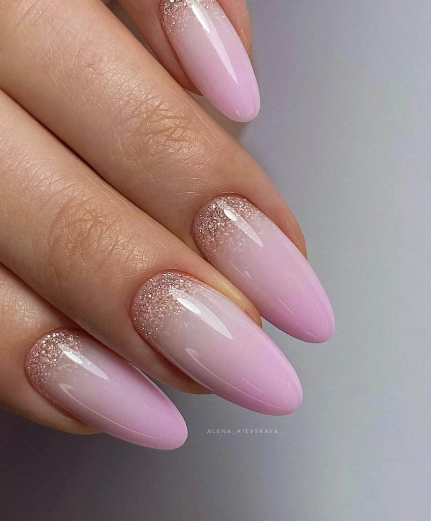 Applying a purple ombre to your wedding nails can make you feel like a princess.