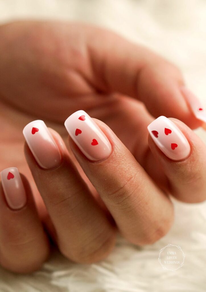 This little heart on the nude DIY valentines day nails design is a beautiful representation of love.