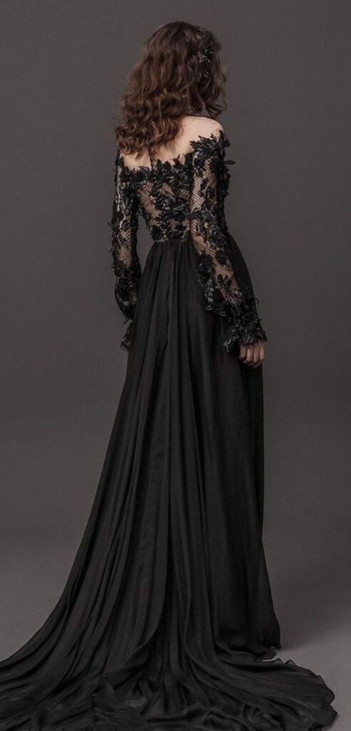 Beautifully flowing fabrics and ethereal embellishments make these sleeve black wedding dresses the epitome of bohemian charm.
