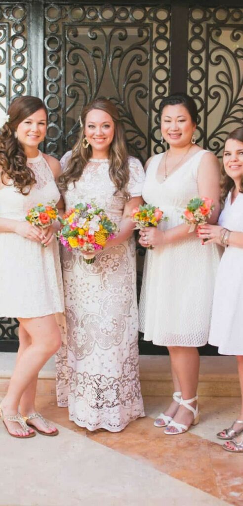 Bring a touch of bohemian charm to your beach wedding with this plus size lace Mexican bridal dress