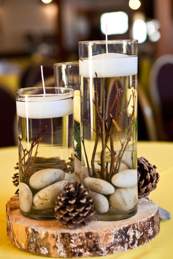 Bring a touch of natural beauty and timeless glamor to your wedding reception with this breathtaking gemstone floating candle centerpiece that will leave your guests mesmerized