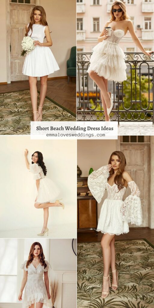 Chic and breezy short wedding dresses are perfect for a laid back beach wedding