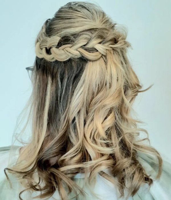 The half up half down fishtail and dutch braid at medium length look very lovely.