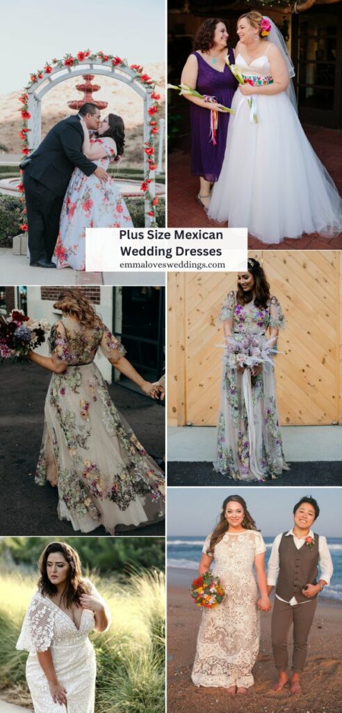 These plus size Mexican wedding dresses ideas will inspire you to flaunt your unique beauty and cultural heritage on your big day from delicate embroidery to bright lace.