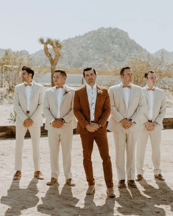 Unleash the rugged charm of the seaside with bespoke rustic beach wedding attire for the groom