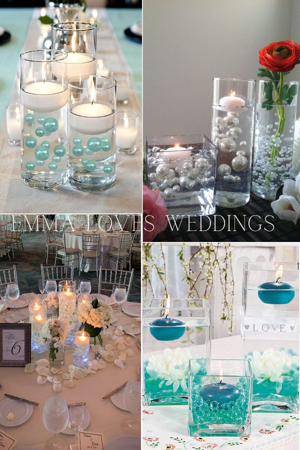 With a floating pearls candle centerpiece that is gorgeous and timeless and exudes elegance you can up the level of sophistication in your wedding decor.
