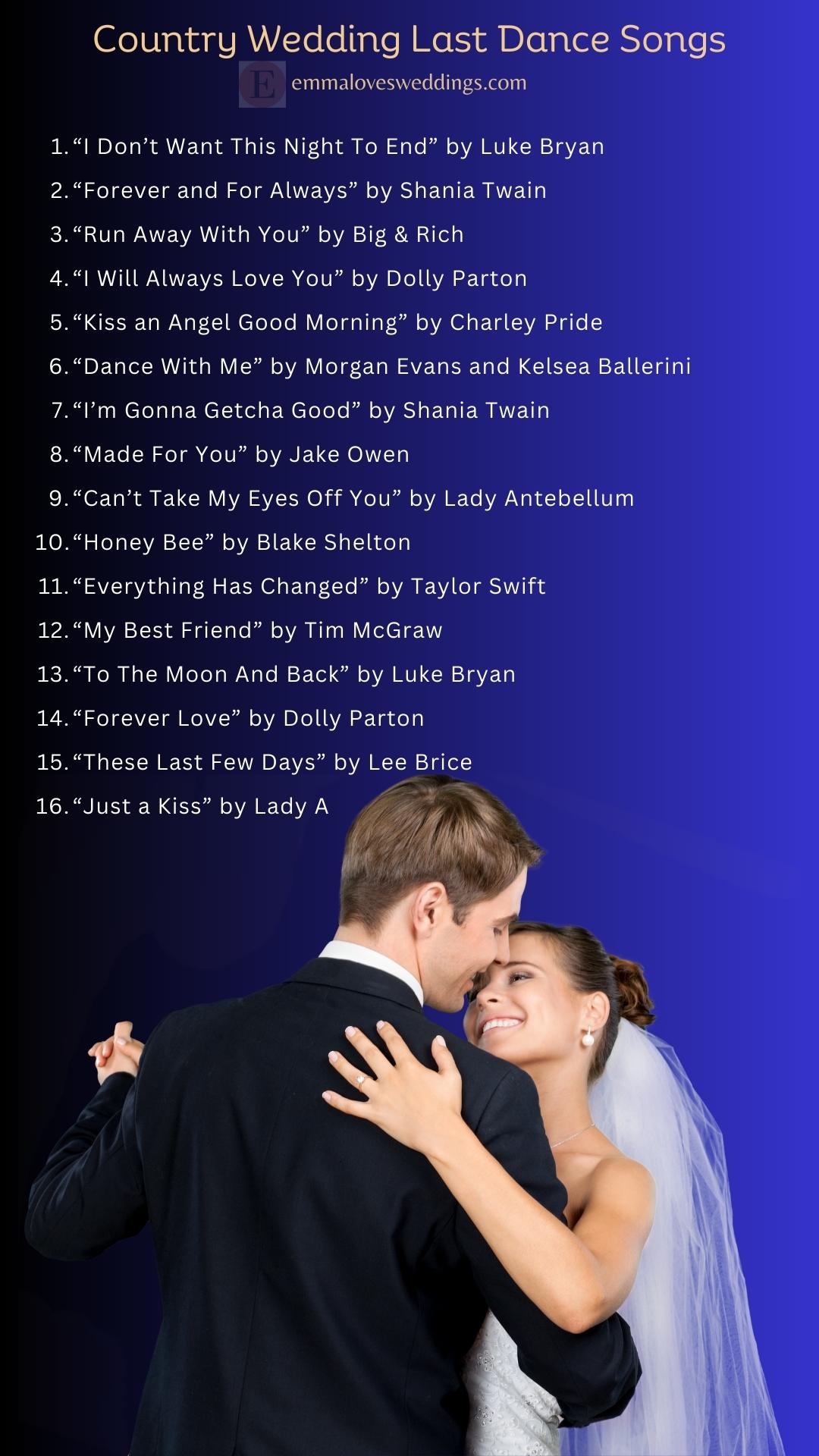 170 + Best Country Wedding Songs For 2023