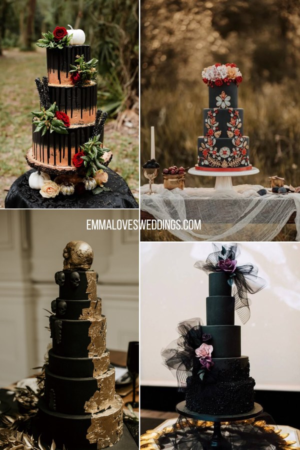 Enjoy the drama and sophistication of a black cake during your wedding reception