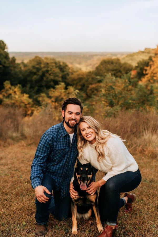 Fall themed engagement shots with your beloved dog