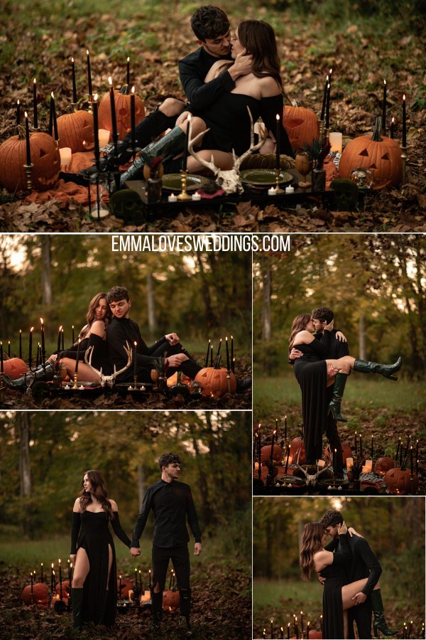 Halloween themed ideas for your fall engagement shoot