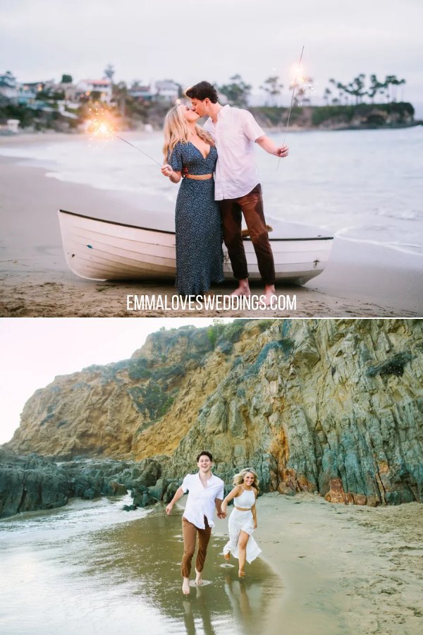 Stunning engagement photo outfit for the summertime ideal for outdoor on the beach