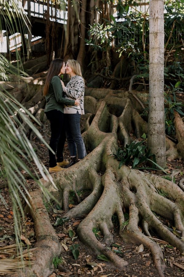 Take your engagement pictures in the park and soak up the tropical vibe