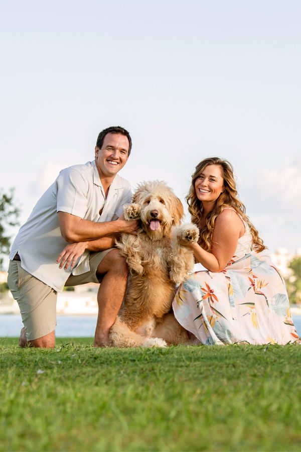 The two of you holding a puppy makes for a cute engagement photoshoots