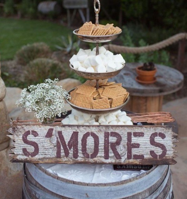 s'mores dessert bar, perfect for rustic wedding