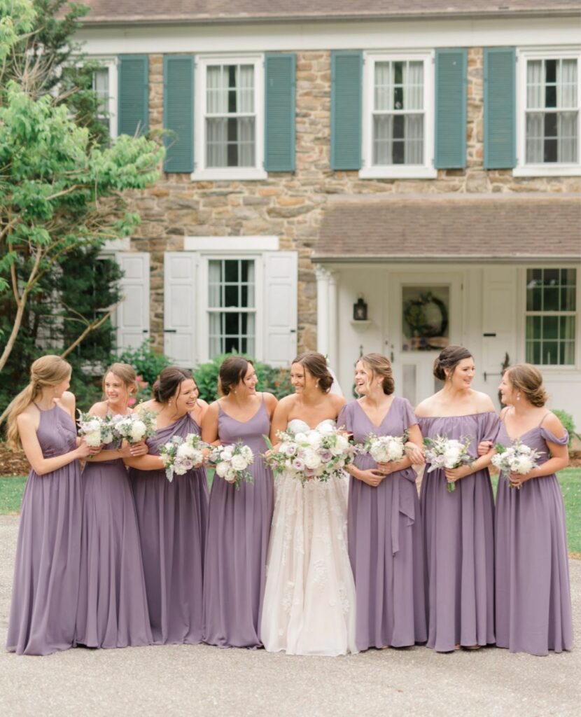 chiffon revelry lavender bridesmaid dresses