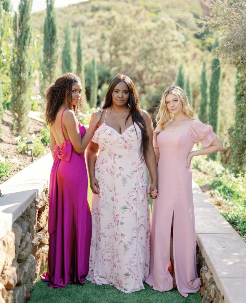 pop of pink revelry bridesmaid dresses