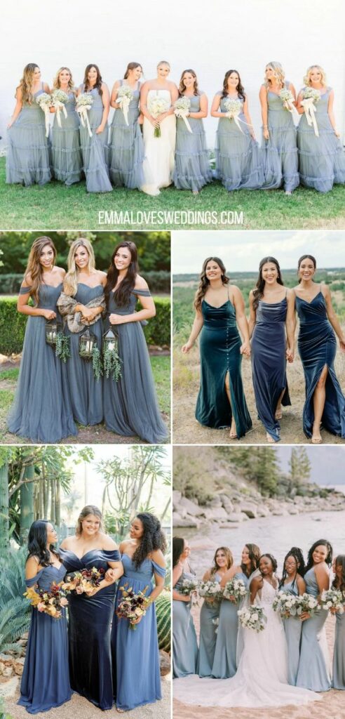 revelry blue bridesmaid dresses ideas