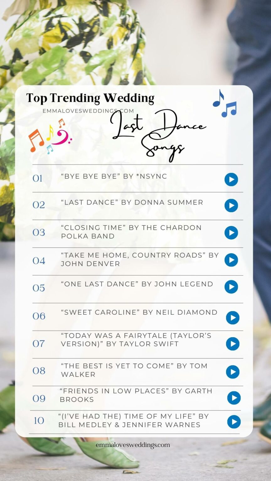 ️ 50+ Best Last Dance Wedding Songs to Close the Night Emma Loves