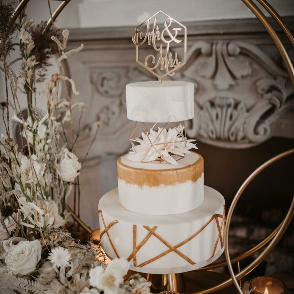 bohemian tier wedding cake