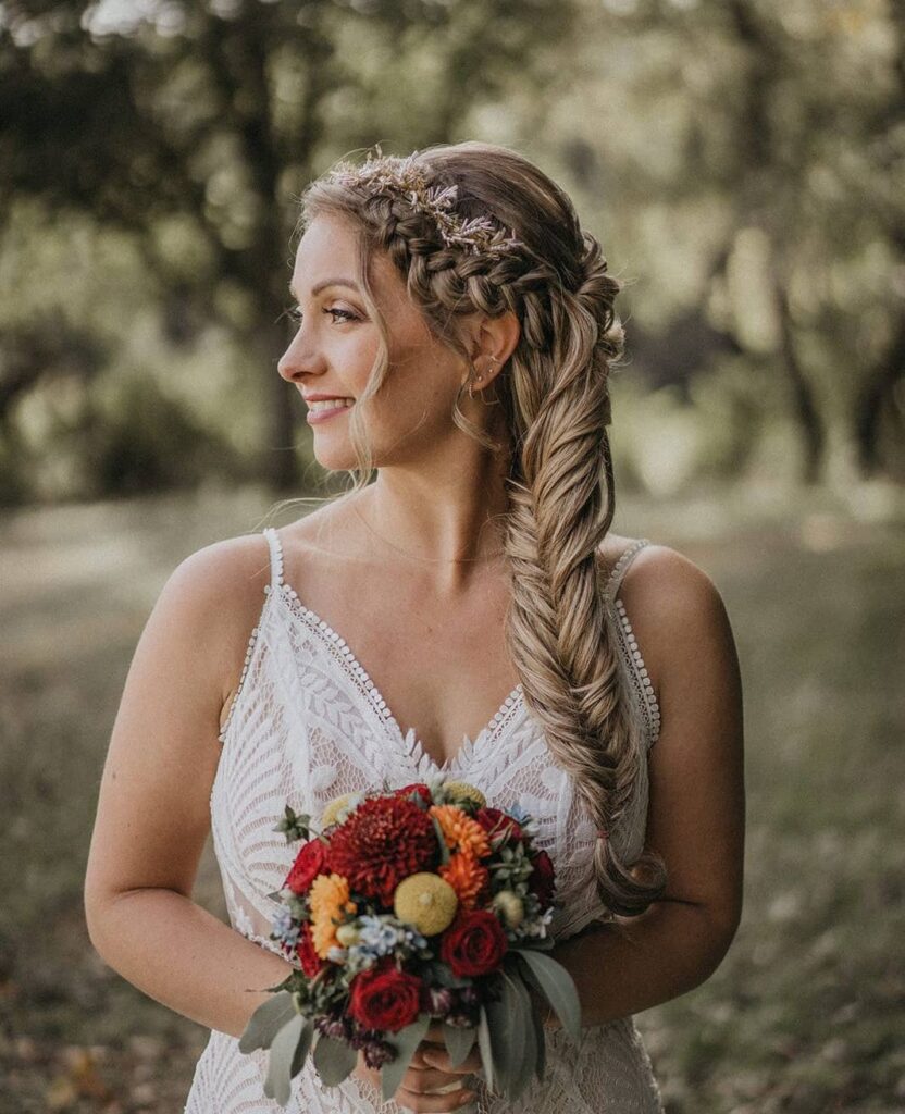 boho braided bridal hair
