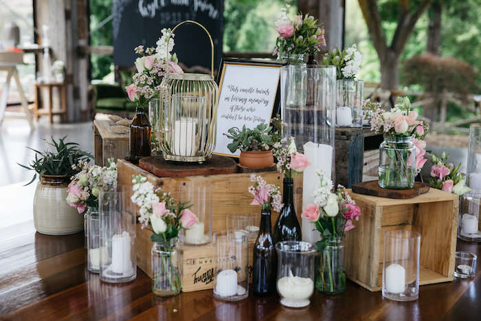 boho country wedding table décor ideas