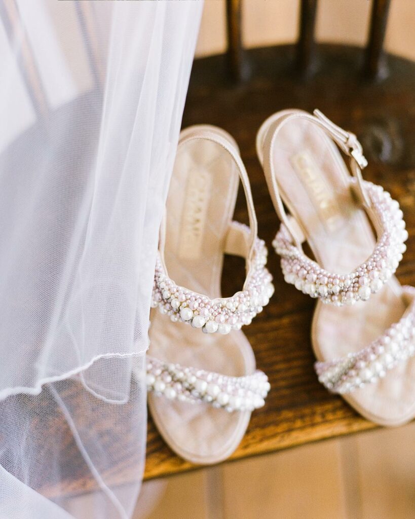 boho pearl adorn wedding shoes