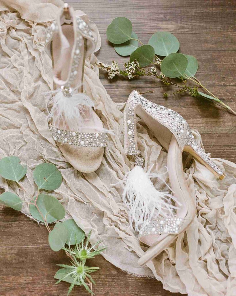 high heel boho theme wedding shoes ideas