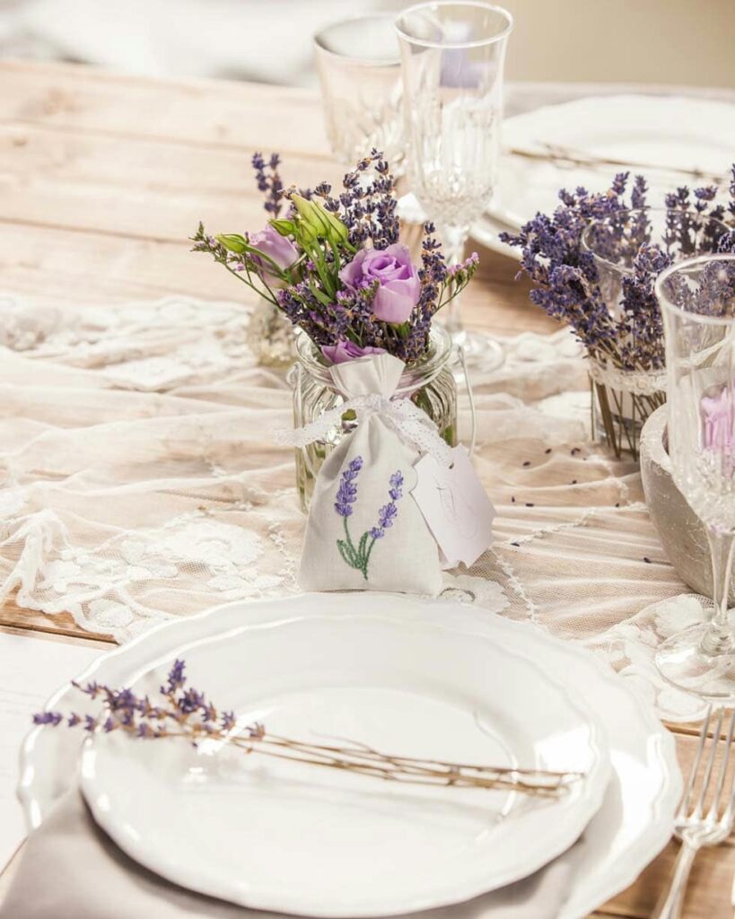 lavender boho vase wedding centerpiece décor