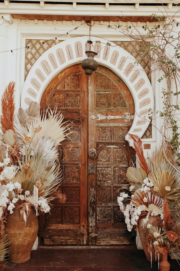 rust boho wedding door decorations