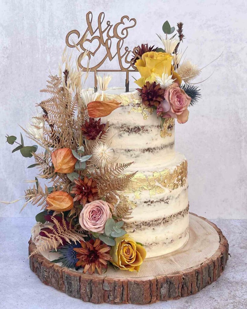 rustic boho fall wedding theme wedding cake ideas