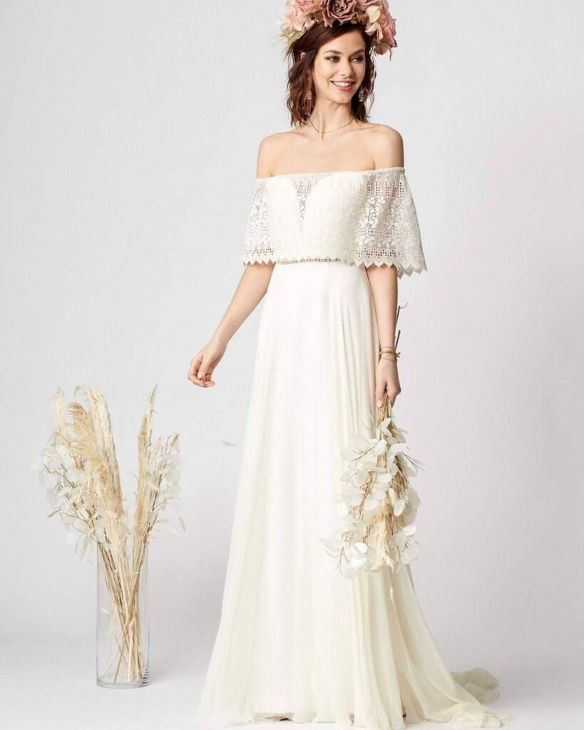 simple bohemian wedding gown ideas