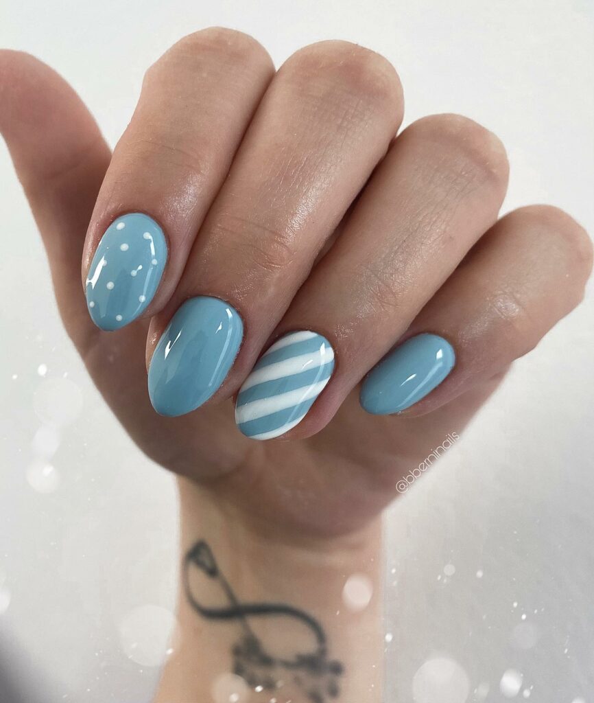 light blue classy spring wedding nails