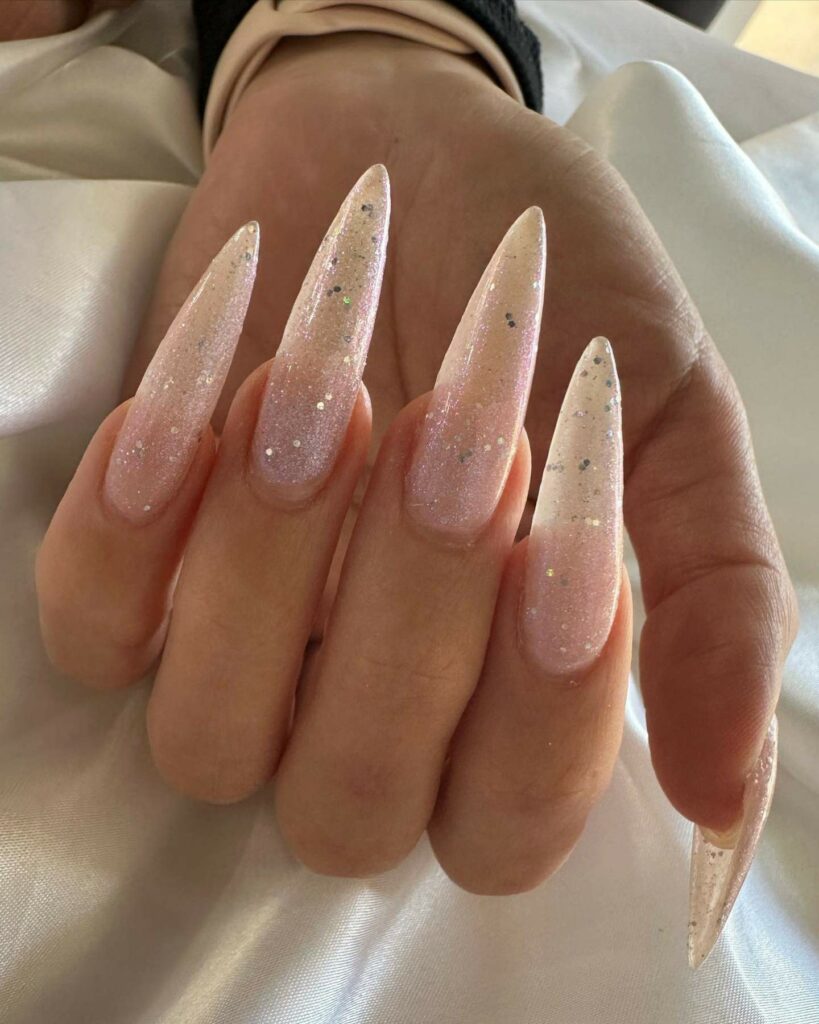 long classy stiletto bridal nails ideas