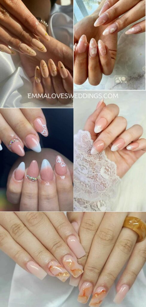 nude classy wedding nails ideas