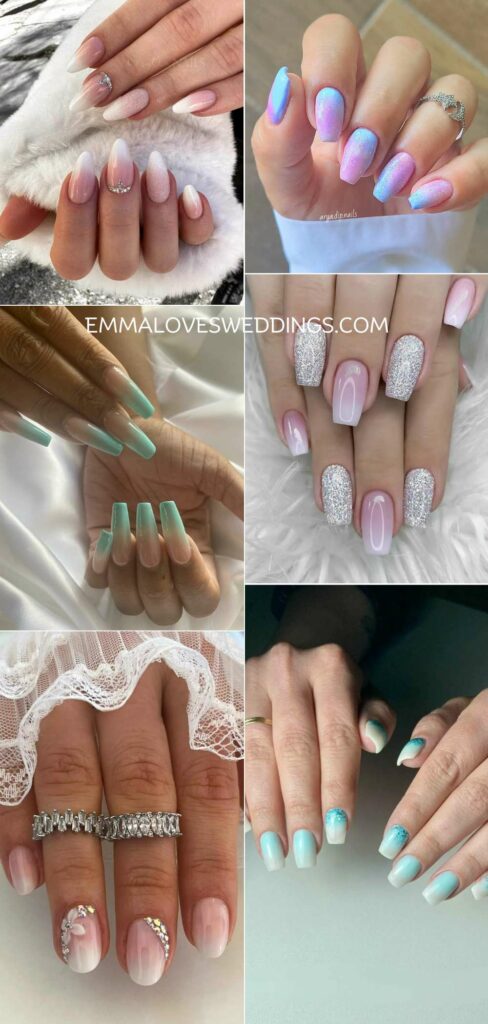 ombre classy wedding nails ideas