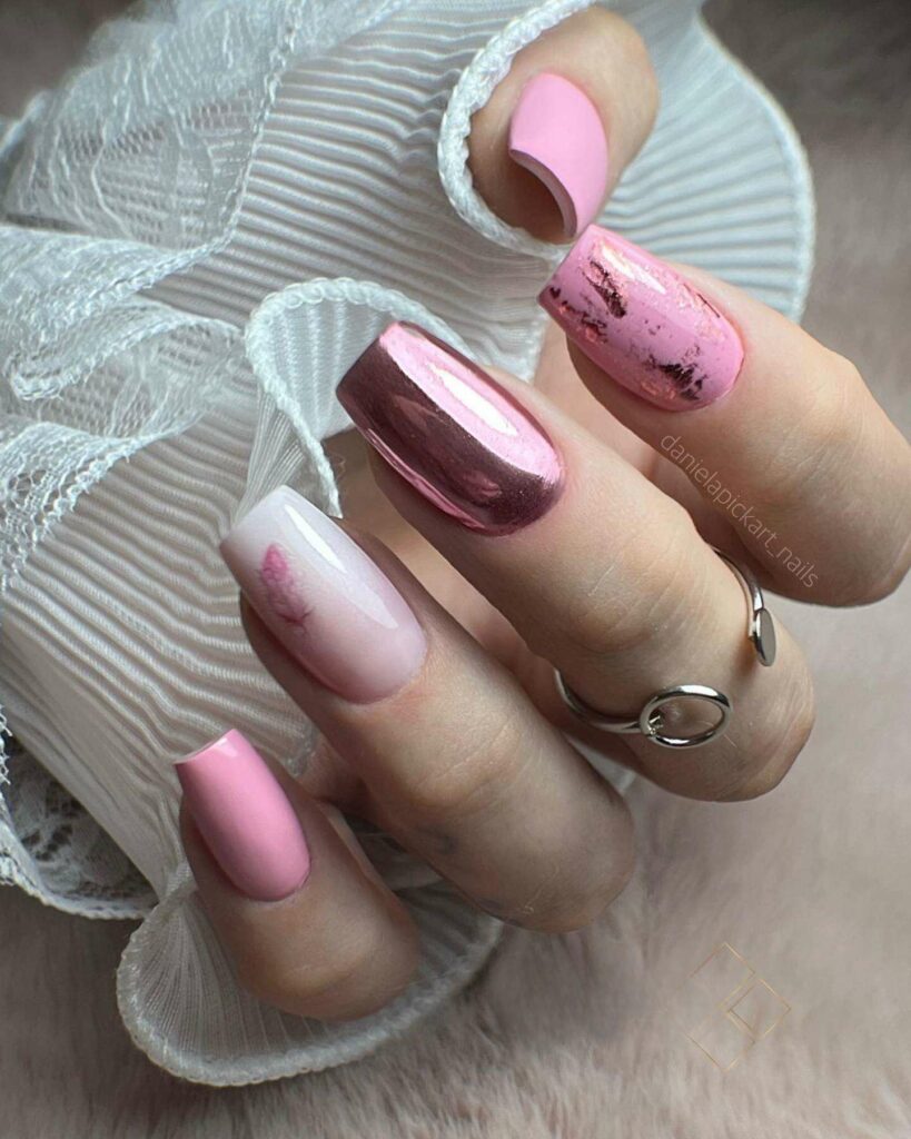pretty classy pink wedding nails ideas
