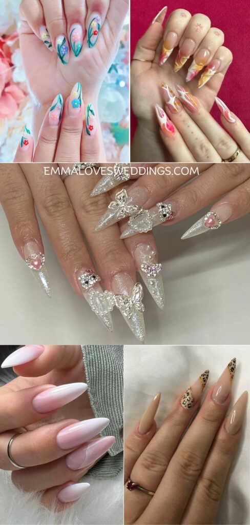 stiletto classy wedding nails ideas