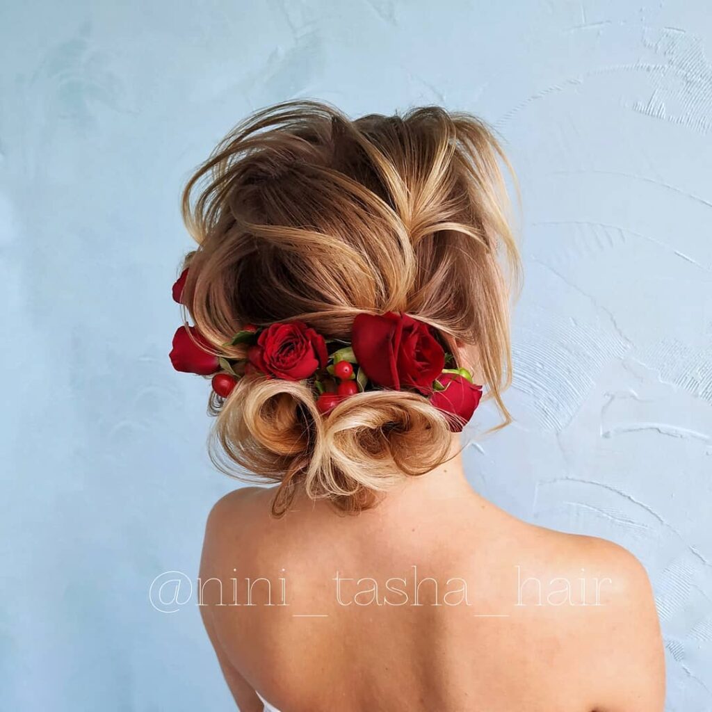 elegant and voluminous fall wedding hairstyle for thin hair