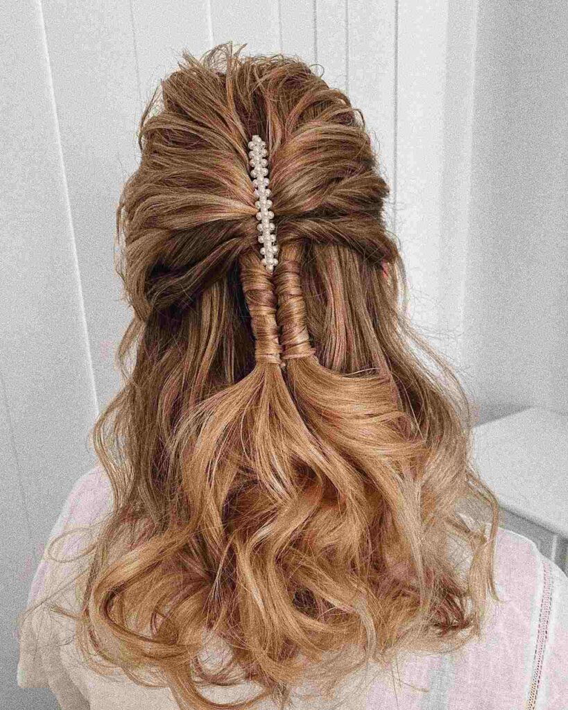 half up infinity braid wedding hairstyle