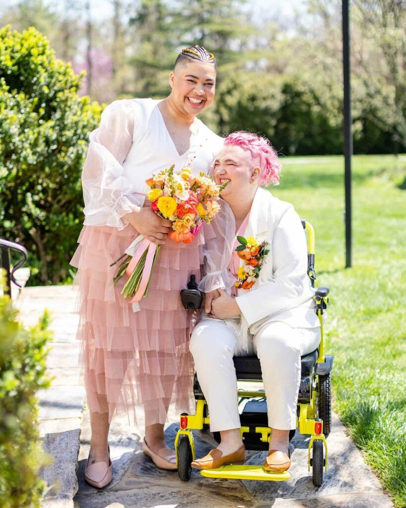 pink inspired bright and sunny LGBTQ micro wedding ideas