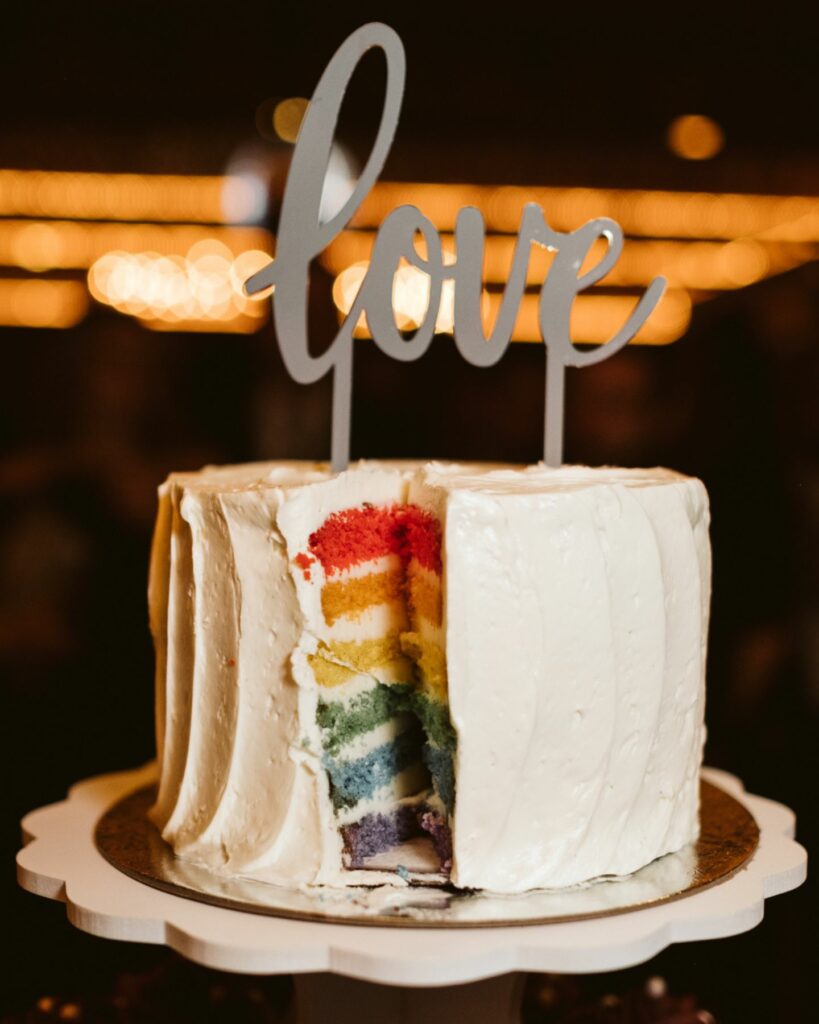 simple LGBT small wedding cake