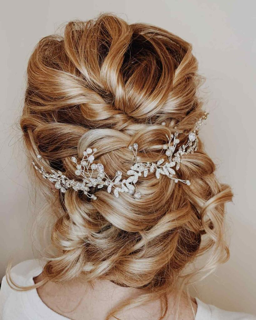 textured braided boho chic wedding hairstyle