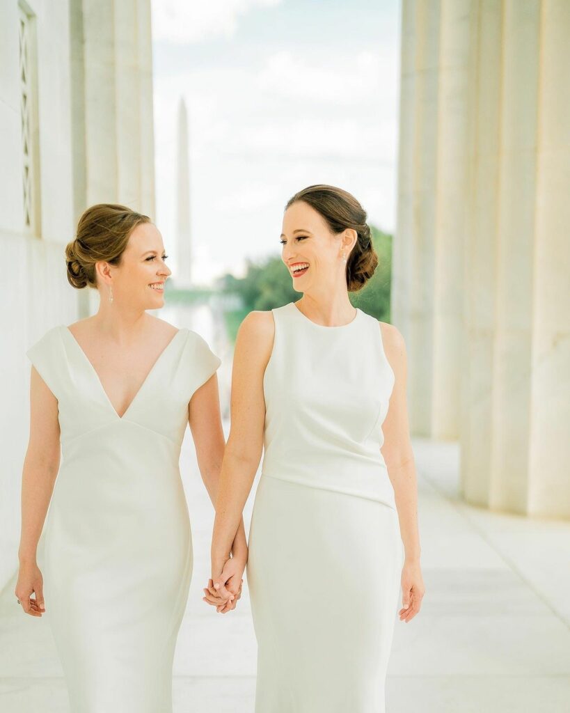the gorgeous lesbian bride steals the show with her love and charm