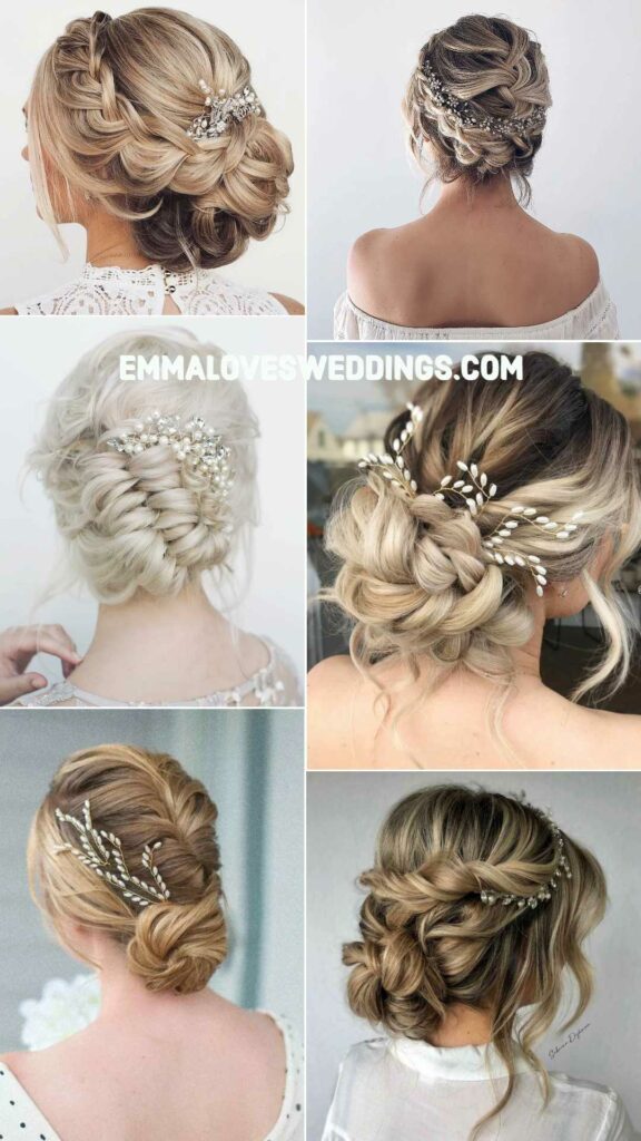 updo hairstyle for wedding with braids ideas