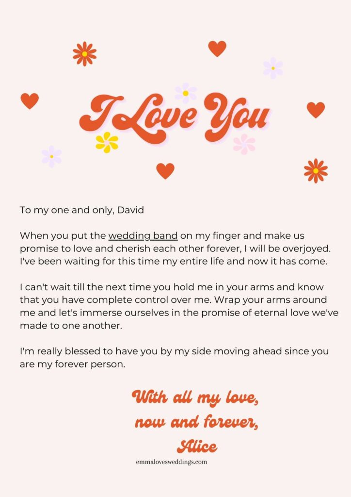 A wedding letter to a husband. From the edge of eternity my heart declares: "I am yours"