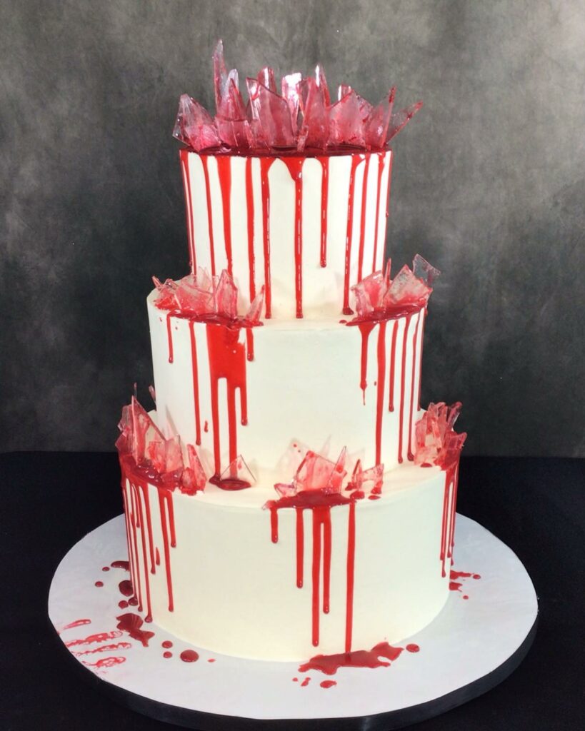 Halloween glass shard wedding cake