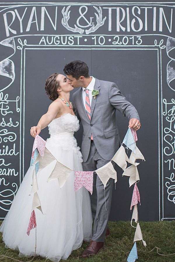 black and white chalkboard photo booth backdrop ideas