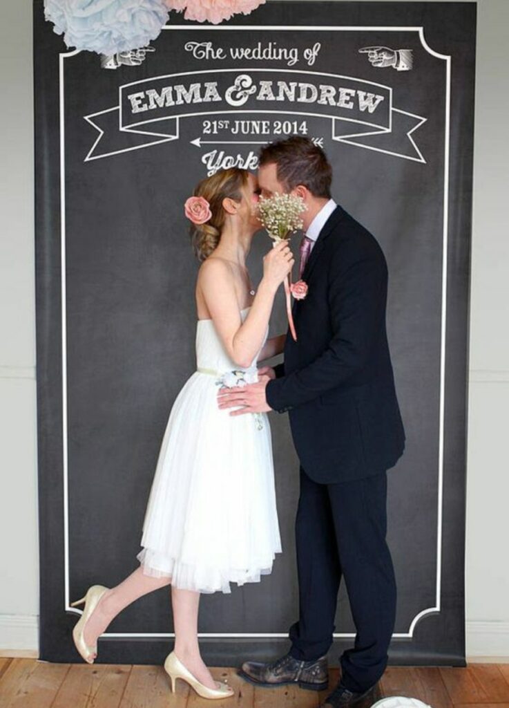 elegant chalkboard wedding photography photo booth backdrop