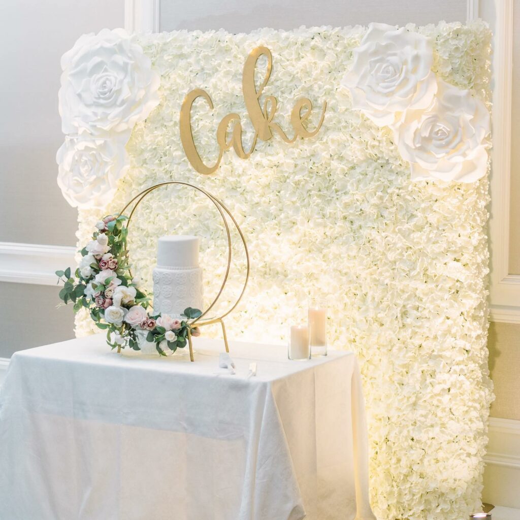elegant floral wall photo booth backdrop